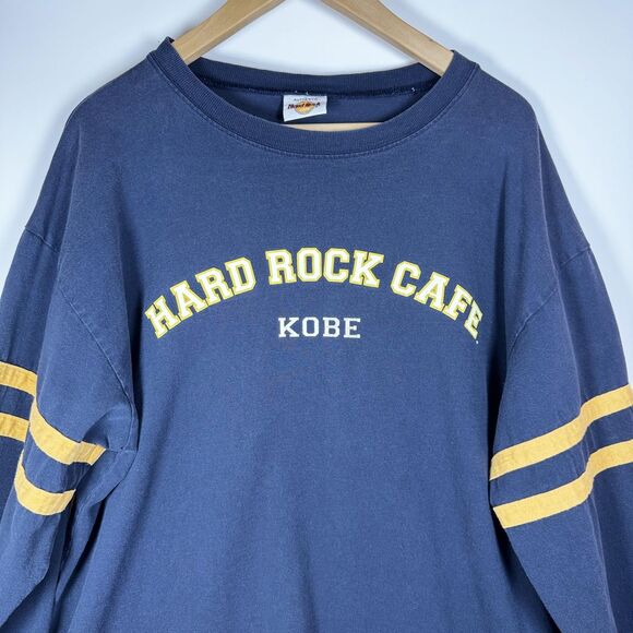 Vintage Hard Rock Cafe Shirt Mens Extra Large Kobe Japan Long Sleeve Striped 90s - Picture 2 of 10